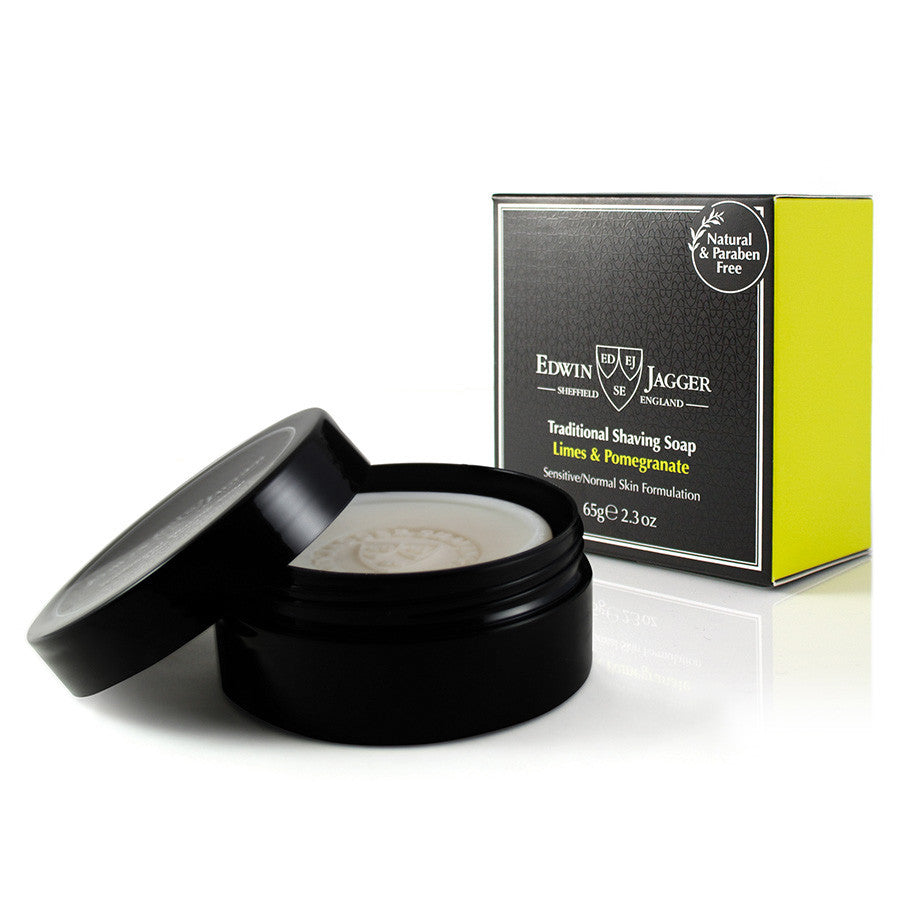 Edwin Jagger Limes and Pomegranate Traditional Shaving Soap Travel Set