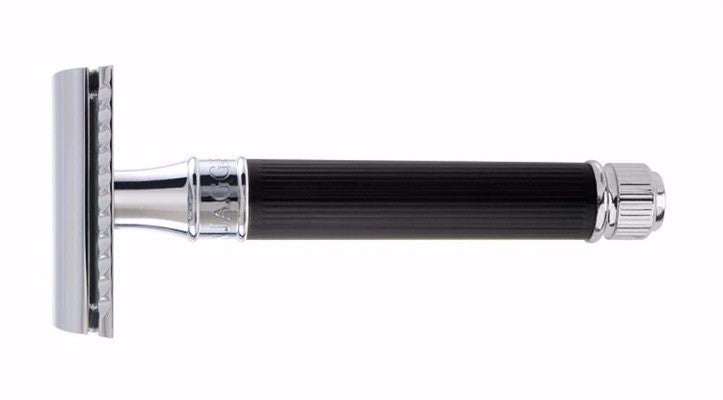 Edwin Jagger Rubber Handle Double Edge Safety Razor