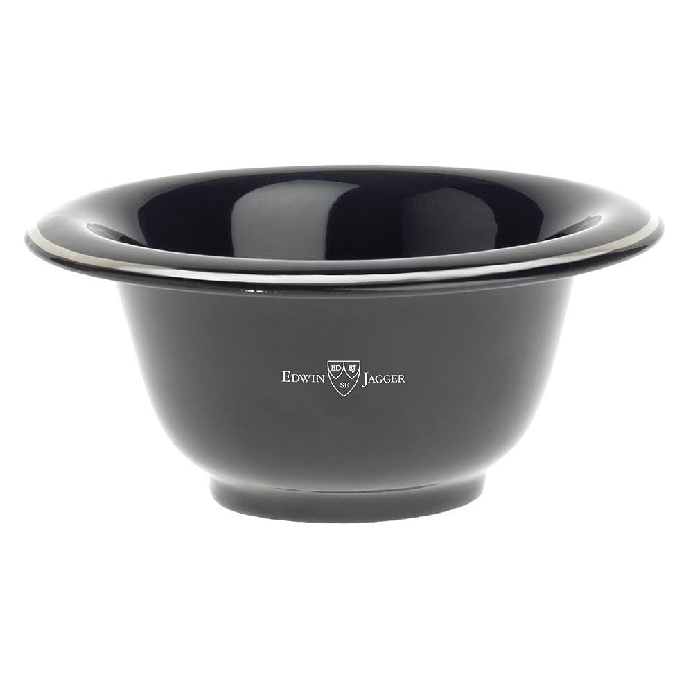 Edwin Jagger Black Shaving Bowl with Chrome Rim